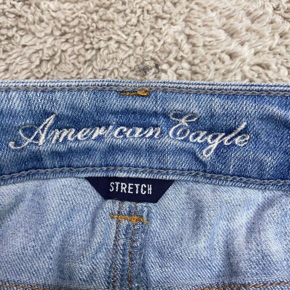 American Eagle Distressed Skinny Slim Stretch Light Wash Demim Jeans Size 6x31 - Picture 7 of 11